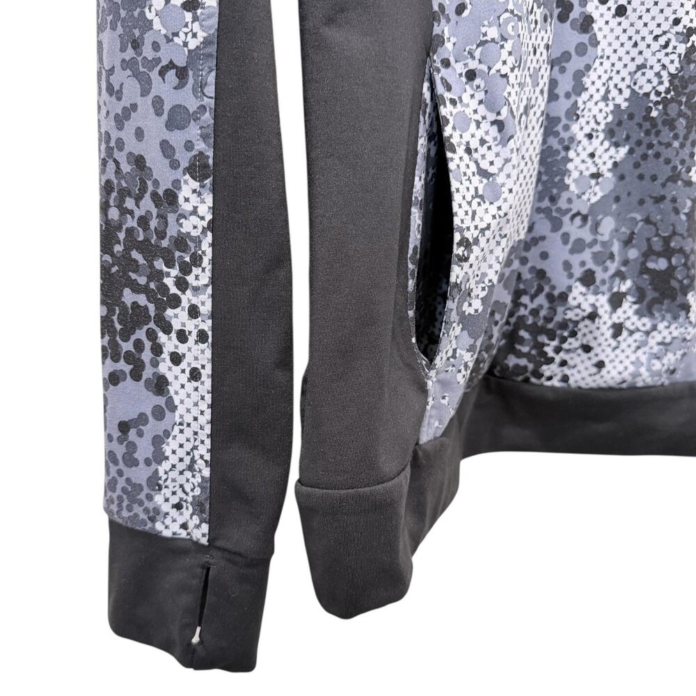 Adidas Pullover Womens Medium Gray Fleece 1/4 Zip Mock Neck Camo Climawarm Top - Picture 5 of 11